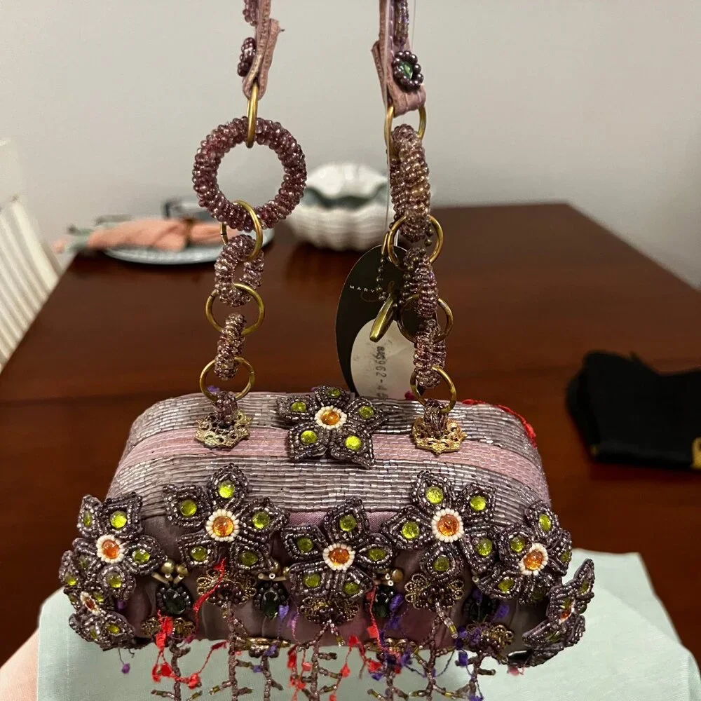 Mary Frances Purple Beaded Clutch - Picture 6 of 9